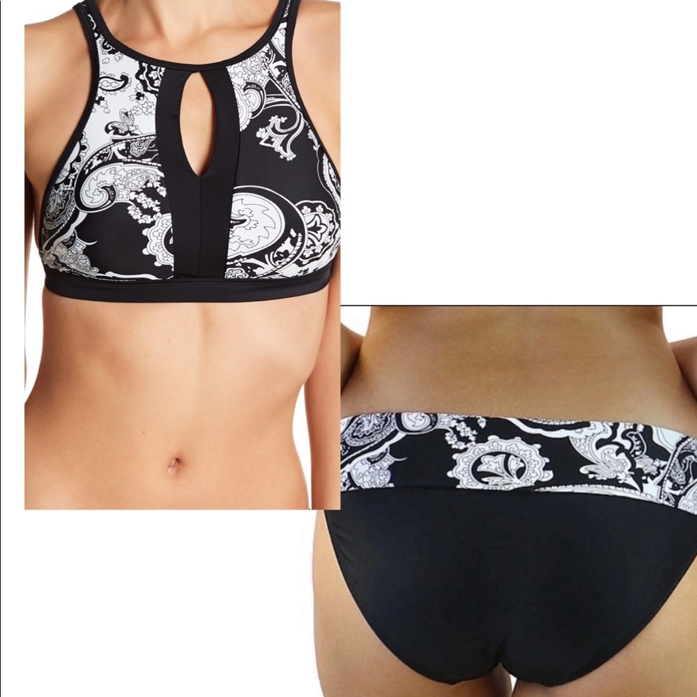 NWT high neck paisley bikini